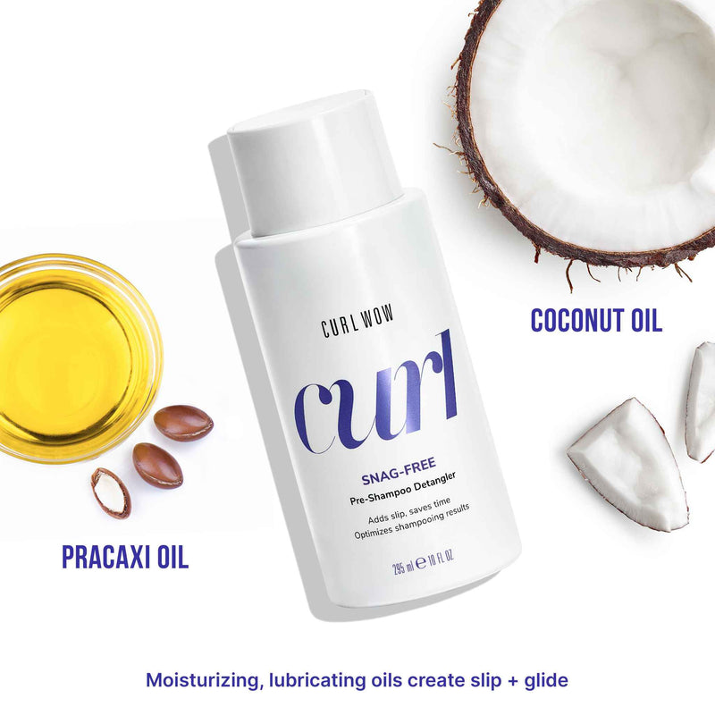 Moisturizing, lubricating oils create slip + glide. Coconut oil & pracaxi oil. 