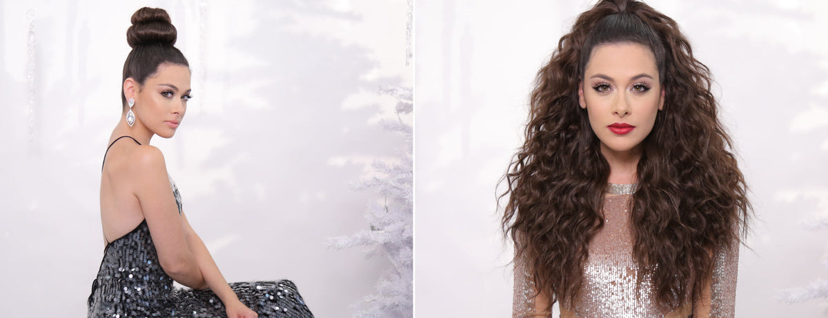 Easy Holiday & Party Hairstyles: The Half-Up Pony and Double Bun