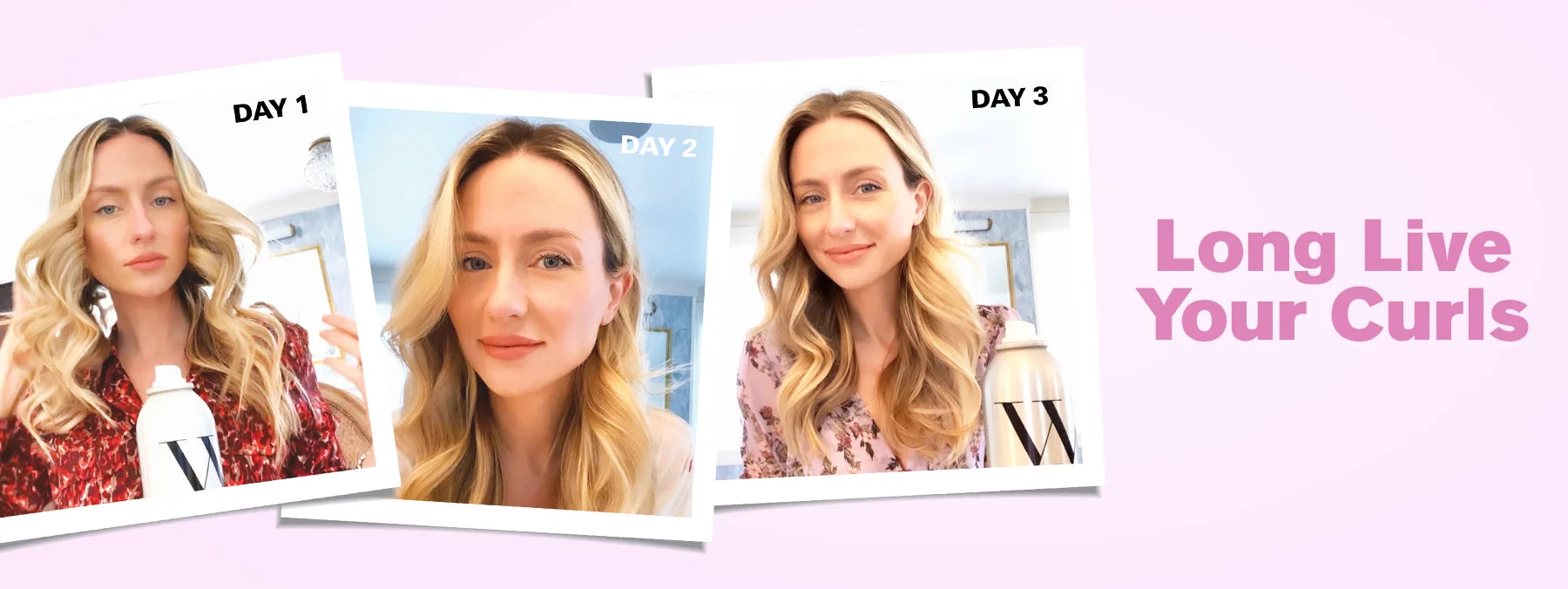 3 images that show how to make curls last longer 