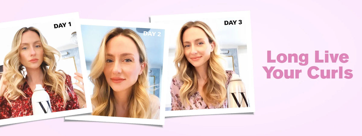 3 images that show how to make curls last longer 