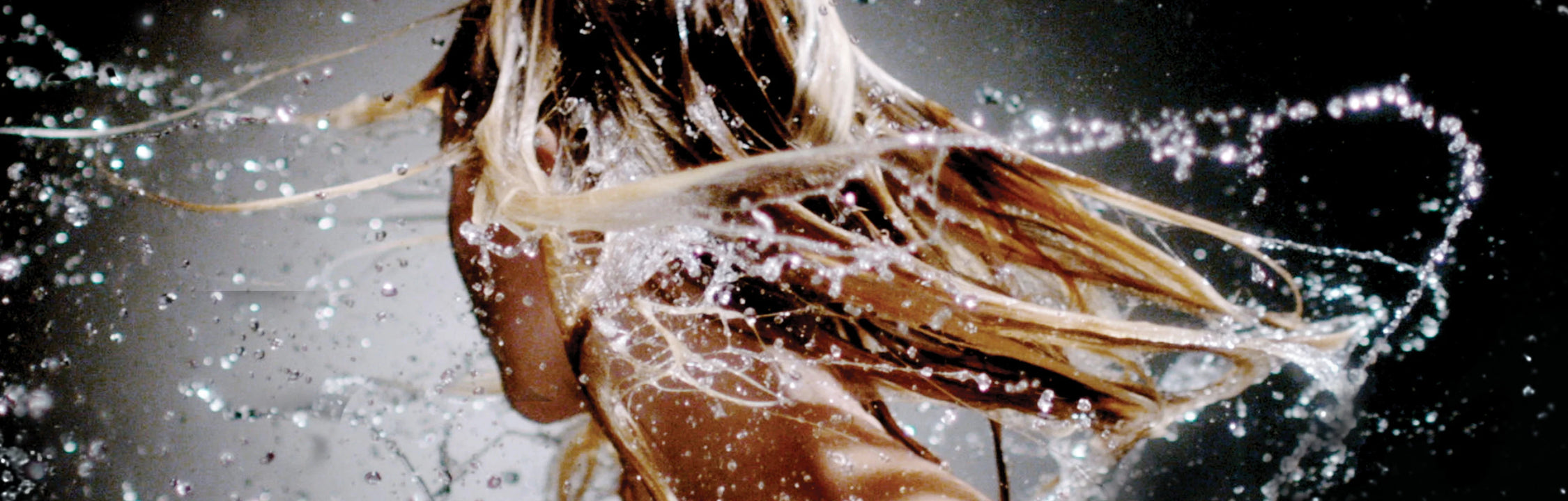 Image of wet hair in the shower. 