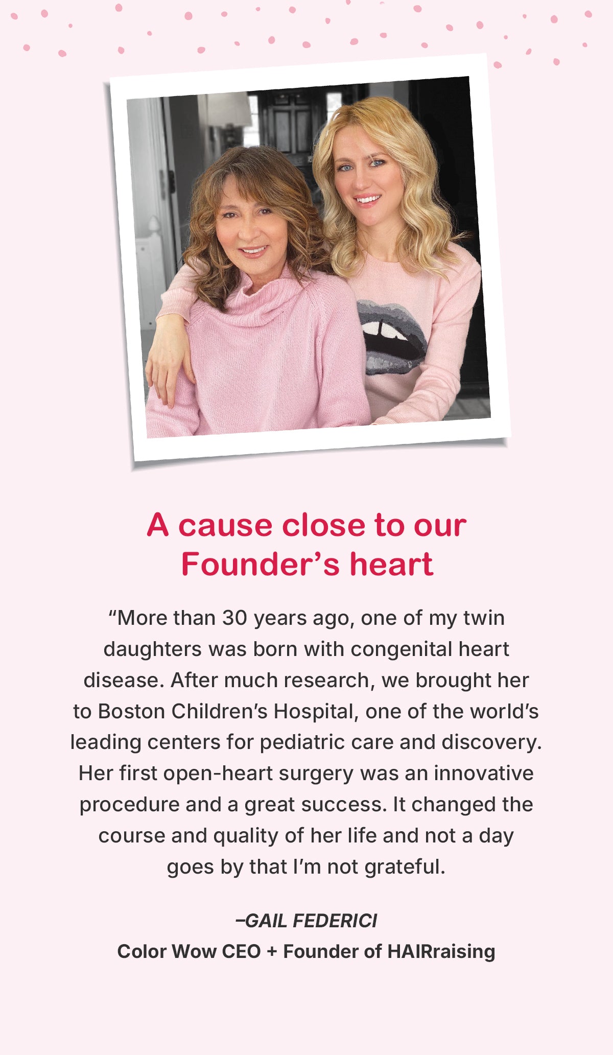 a cause close to our founder's heart
