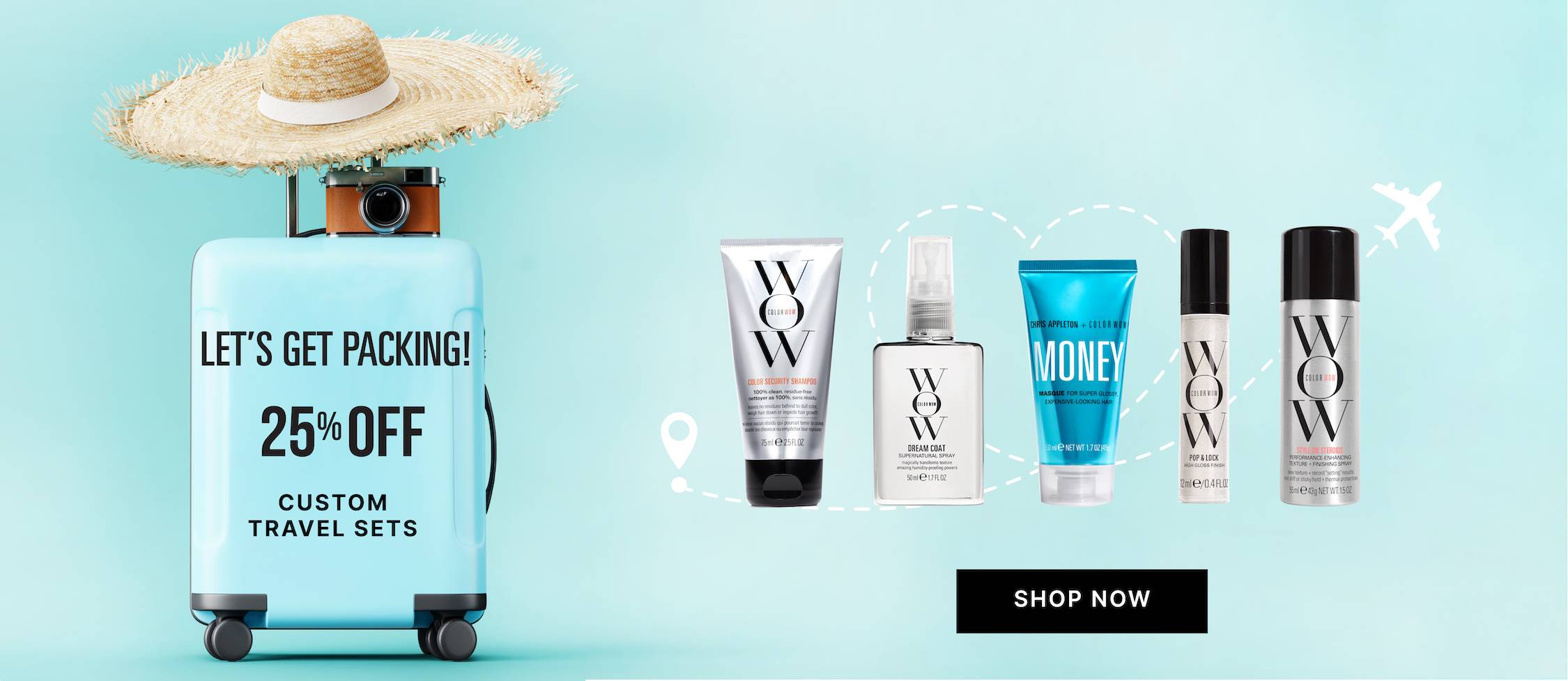 Let's get packing! 25% off custom travel sets. Shop now