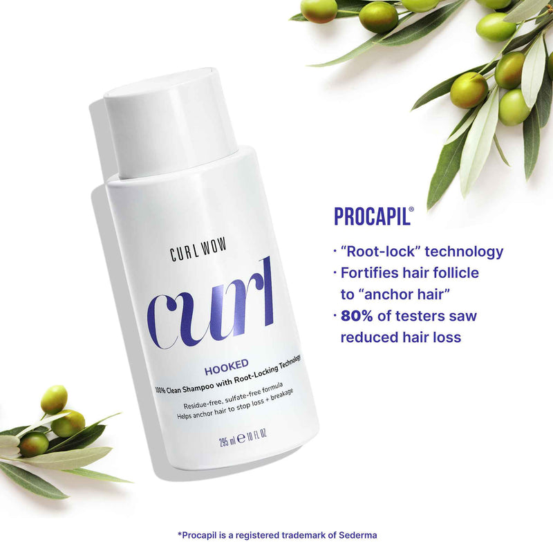 Procapil has “root-lock” technology and fortifies the hair follicle to “anchor hair.” 80% of testers saw reduced hair loss. *Procapil is a registered trademark of Sederma